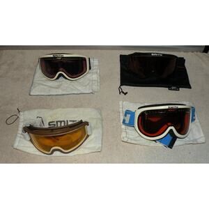 Lot 4 Smith Ski Snowmobile Goggles PMT Airflow Amber Purple Yellow